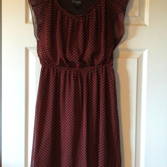 Gorgeous Enfocus Burnt Orange and Brown Polka Dot Dress Size 6 - Picture 7 of 7